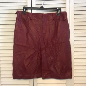 American Eagle Red Leather Skirt